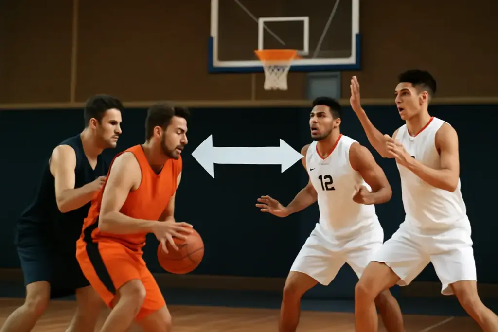 Penetrazione e scarico nel basket: la scelta intelligente che crea tiri liberi per i compagni